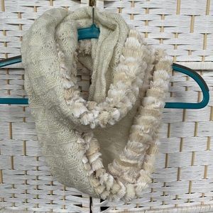 Anthropologie Faux Fur and Knit Infinity Scarf